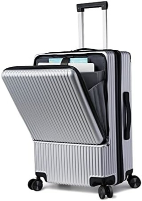 20calowa ramka aluminiowa, bagaż na kółko, wbudowany zamek TSA, noszenie na walizce, z uchwytem do kubków i portem USB