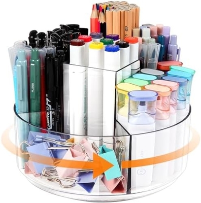 5 gniazdek 360 stopni obracający Acrylowe pióro posiadacz do biurka, Marker posiadacz Caddy Art Supply Organizer Pen Organizer do biurka