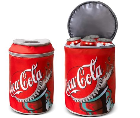Coca Cola Can Shape Cooler Bag with Bluetooth Speaker, 5H Playtime, Adjustable Straps, Zippers, 5-Layer Insulated Fabric Keeps Food Fresh for 12 Hours, Perfect for Outdoor and Indoor BBQ Parties