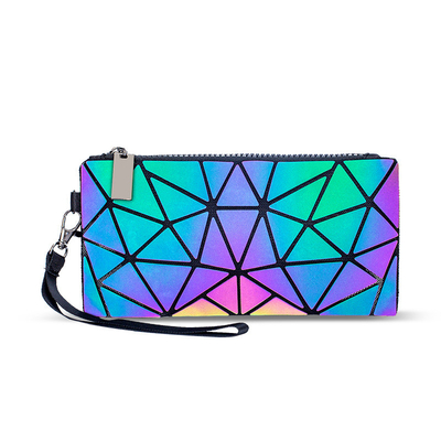 Fashion Geometry Ringer PU Skórzane torby na ramię Laserowa zmiana koloru
