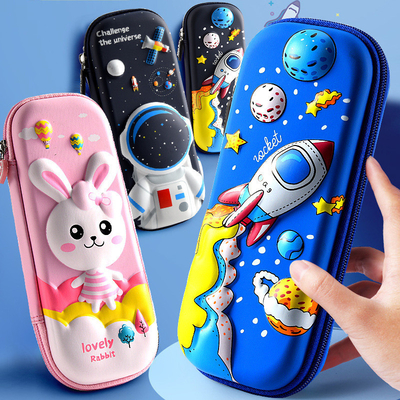 Pudełko do ołówków 3D EVA Space Pencil Box Galaxy Pencil Case Astronaut Pencil Punch Blue Cartoon