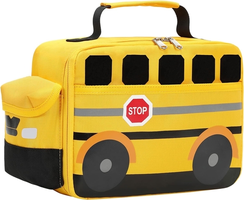 Pudełko na obiad dla dzieci Chłopcy Dziewczyny Szkoła Worki na obiad wielokrotne chłodniejszy pokarm termiczny Tote na piknik (żółty autobus szkolny)