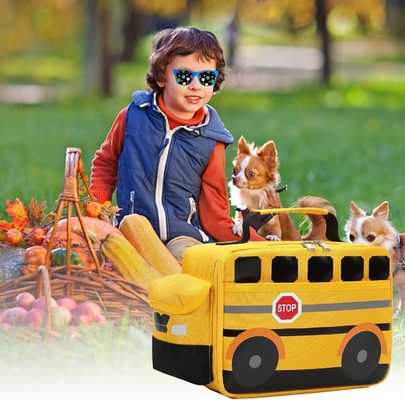 Pudełko na obiad dla dzieci Chłopcy Dziewczyny Szkoła Worki na obiad wielokrotne chłodniejszy pokarm termiczny Tote na piknik (żółty autobus szkolny)