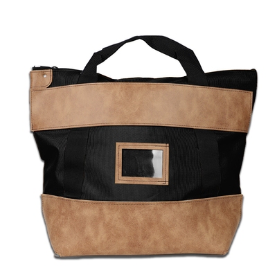 1000d Nylon z skórzaną torbą kurierską - 22w x 18h x 7d - na zamówienie