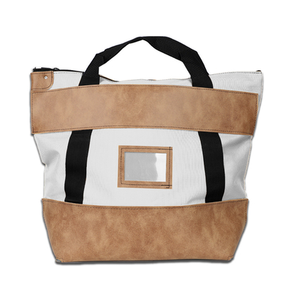1000d Nylon z skórzaną torbą kurierską - 22w x 18h x 7d - na zamówienie