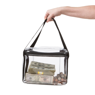 Przejrzysty WINYL WATERPROOF WIDIBILNY Duża pojemność BREEFCASE STYLE BORSA - 10W X 8H X 5D - Custom Made