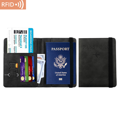 AMAZON PU skórzana torba paszportowa RFID wielofunkcyjny paszport posiadacz paszport okładka paszport okładka
