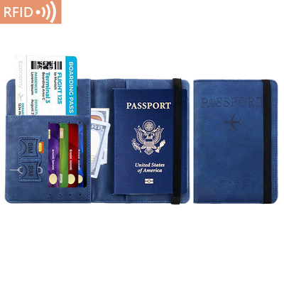 AMAZON PU skórzana torba paszportowa RFID wielofunkcyjny paszport posiadacz paszport okładka paszport okładka
