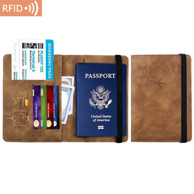 AMAZON PU skórzana torba paszportowa RFID wielofunkcyjny paszport posiadacz paszport okładka paszport okładka