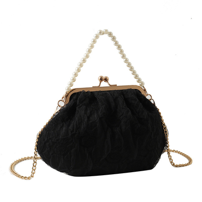 2024 NEW RETRO FAIRY Solid COLOR SMALL BAG BIAŁA RYCZY KASZEK PERŁOWA KASZEK DAMY NET YARN W SIMPLE CROSSBODY BAG