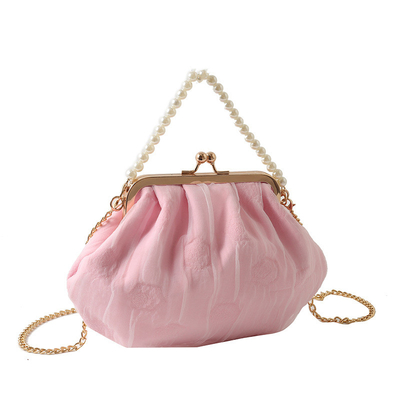 2024 NEW RETRO FAIRY Solid COLOR SMALL BAG BIAŁA RYCZY KASZEK PERŁOWA KASZEK DAMY NET YARN W SIMPLE CROSSBODY BAG