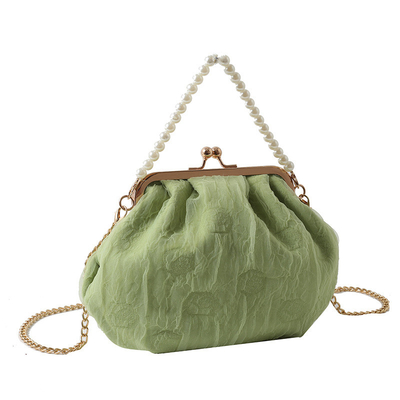 2024 NEW RETRO FAIRY Solid COLOR SMALL BAG BIAŁA RYCZY KASZEK PERŁOWA KASZEK DAMY NET YARN W SIMPLE CROSSBODY BAG
