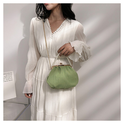 2024 NEW RETRO FAIRY Solid COLOR SMALL BAG BIAŁA RYCZY KASZEK PERŁOWA KASZEK DAMY NET YARN W SIMPLE CROSSBODY BAG