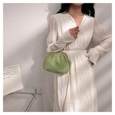 2024 NEW RETRO FAIRY Solid COLOR SMALL BAG BIAŁA RYCZY KASZEK PERŁOWA KASZEK DAMY NET YARN W SIMPLE CROSSBODY BAG