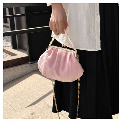 2024 NEW RETRO FAIRY Solid COLOR SMALL BAG BIAŁA RYCZY KASZEK PERŁOWA KASZEK DAMY NET YARN W SIMPLE CROSSBODY BAG
