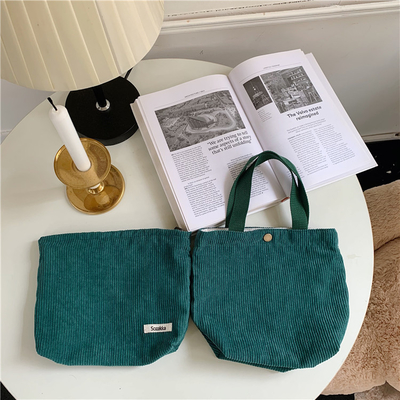 Artsy Corduroy TASK Casual PORTABLE MINI LADY'S Clutch TASK VINTAGE TASK BENTO TASK