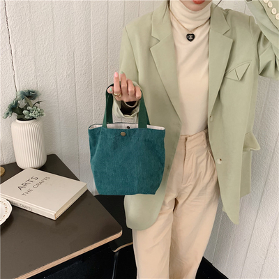 Artsy Corduroy TASK Casual PORTABLE MINI LADY'S Clutch TASK VINTAGE TASK BENTO TASK
