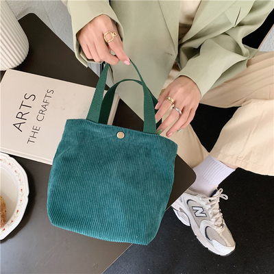 Artsy Corduroy TASK Casual PORTABLE MINI LADY'S Clutch TASK VINTAGE TASK BENTO TASK
