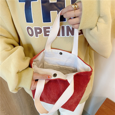 Artsy Corduroy TASK Casual PORTABLE MINI LADY'S Clutch TASK VINTAGE TASK BENTO TASK