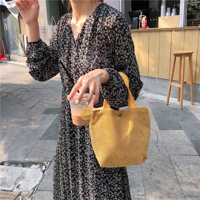 Artsy Corduroy TASK Casual PORTABLE MINI LADY'S Clutch TASK VINTAGE TASK BENTO TASK