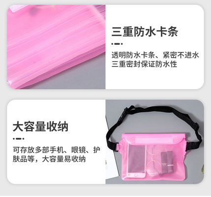 3 warstwy uszczelnione duże telefony komórkowe wodoodporny torba pochyła paska pływająca wodoodporna fanny pack pvc rafting na wolnym morzu