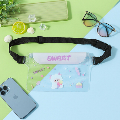 3 warstwy uszczelnione duże telefony komórkowe wodoodporny torba pochyła paska pływająca wodoodporna fanny pack pvc rafting na wolnym morzu