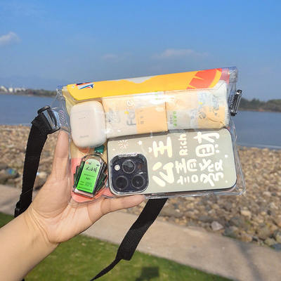 3 warstwy uszczelnione duże telefony komórkowe wodoodporny torba pochyła paska pływająca wodoodporna fanny pack pvc rafting na wolnym morzu