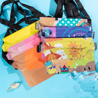 3 warstwy uszczelnione duże telefony komórkowe wodoodporny torba pochyła paska pływająca wodoodporna fanny pack pvc rafting na wolnym morzu