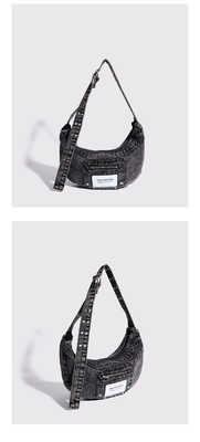 /2024 /Cross-Border /NEW underarms bag /NICHE DESIGN /RETRO WASH denim bag /Senior dumpling bag