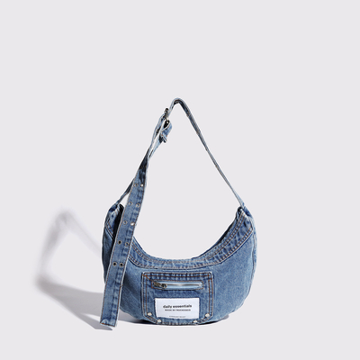 /2024 /Cross-Border /NEW underarms bag /NICHE DESIGN /RETRO WASH denim bag /Senior dumpling bag