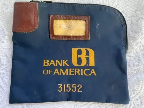 VINTAGE BANK OF AMERICA MONEY BAG LOCK BAG ID BAG BILL BILL BAG MOIN BAG BANK LOCK BAG