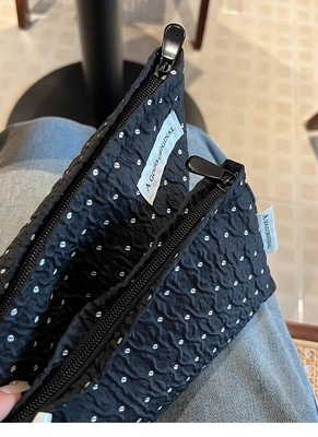 POLKA DOT CZARNY MAKEUP BAG SWEET SKINCARE STORAGE BAG NOSIĄCY PORTABLE MONETY torebka podróżna pranie