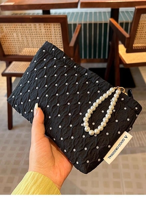 POLKA DOT CZARNY MAKEUP BAG SWEET SKINCARE STORAGE BAG NOSIĄCY PORTABLE MONETY torebka podróżna pranie
