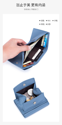 Anty-Theft Brush Damski skórzany portfel KARTY KARTA KASZEK TRZY ZKRZYTNE MŁOŻY portfel RFID MINI KOBIERZNA MOINETY portfel