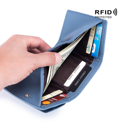 Anty-Theft Brush Damski skórzany portfel KARTY KARTA KASZEK TRZY ZKRZYTNE MŁOŻY portfel RFID MINI KOBIERZNA MOINETY portfel