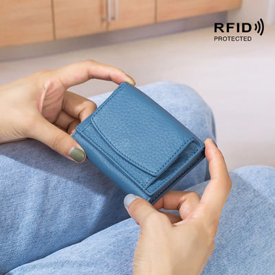 Anty-Theft Brush Damski skórzany portfel KARTY KARTA KASZEK TRZY ZKRZYTNE MŁOŻY portfel RFID MINI KOBIERZNA MOINETY portfel