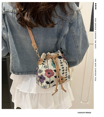 NOWA CHINESE NATIONAL WIND ARCHIPIT BUCKET BAG PROSTA MODA TENDENCJA LATO NOWA STYL LINEN Wysokiej klasy SENSE