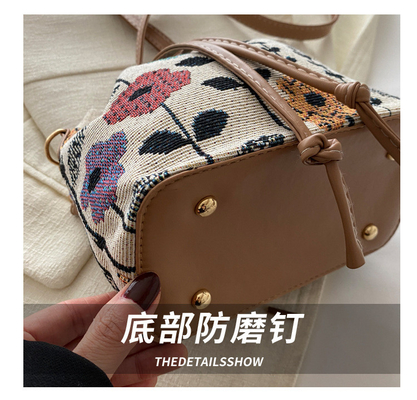NOWA CHINESE NATIONAL WIND ARCHIPIT BUCKET BAG PROSTA MODA TENDENCJA LATO NOWA STYL LINEN Wysokiej klasy SENSE