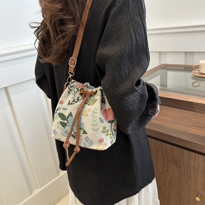 NOWA CHINESE NATIONAL WIND ARCHIPIT BUCKET BAG PROSTA MODA TENDENCJA LATO NOWA STYL LINEN Wysokiej klasy SENSE
