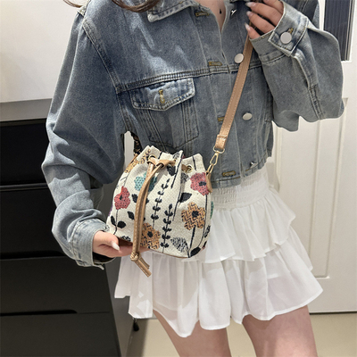 NOWA CHINESE NATIONAL WIND ARCHIPIT BUCKET BAG PROSTA MODA TENDENCJA LATO NOWA STYL LINEN Wysokiej klasy SENSE