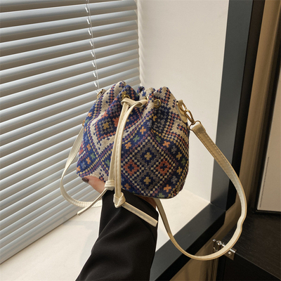 NOWA CHINESE NATIONAL WIND ARCHIPIT BUCKET BAG PROSTA MODA TENDENCJA LATO NOWA STYL LINEN Wysokiej klasy SENSE