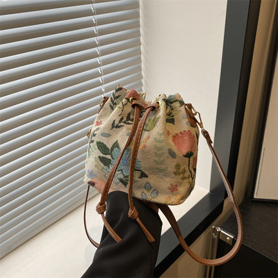NOWA CHINESE NATIONAL WIND ARCHIPIT BUCKET BAG PROSTA MODA TENDENCJA LATO NOWA STYL LINEN Wysokiej klasy SENSE