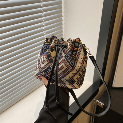 NOWA CHINESE NATIONAL WIND ARCHIPIT BUCKET BAG PROSTA MODA TENDENCJA LATO NOWA STYL LINEN Wysokiej klasy SENSE