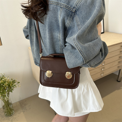 SENIOR SENSE OF RETRO SMALL BAG WOMEN 2024 NOWA LATNA MODA STYL FOREIGN BAG STYLE NICH ALL Kwadratna torebka ręczna