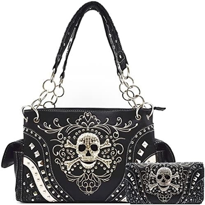 Punk GOTHIC ROCK METALLIC KRAJ DNI MORZĄCYCH Kwiatowy Cukier KRAJ skórzane portfele kobiece torebki ręczne torebki ramienne torebki portfel