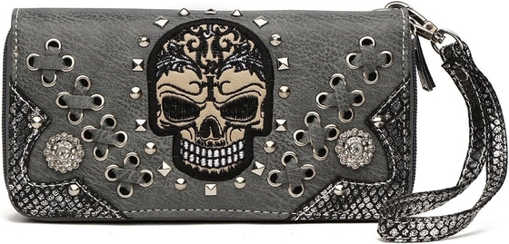 Cukier Skull Dzień Zmartwychwstania Punk Art Portfel Wynikający Pasek Kobiety
