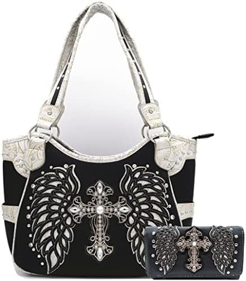 WESTERN STYLE RYNESTONE CROSS STUDED LASER CUT WINGS ZBROJENIA SKÓROWA KASZEK DAMY KASZEK KASZEK KASZEK KASZEK