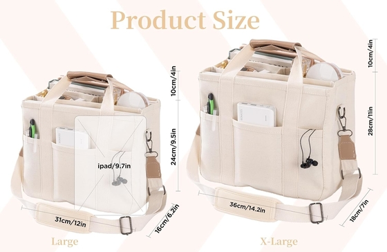 Torebka z płótnem z wieloma kieszeniami Crossbody torebka dla kobiet Modna torebka na ramię Wszystko torebka z Compart