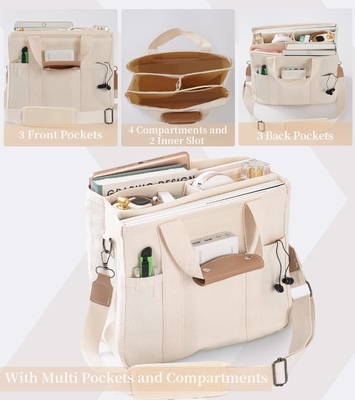 Torebka z płótnem z wieloma kieszeniami Crossbody torebka dla kobiet Modna torebka na ramię Wszystko torebka z Compart