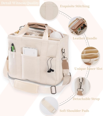 Torebka z płótnem z wieloma kieszeniami Crossbody torebka dla kobiet Modna torebka na ramię Wszystko torebka z Compart